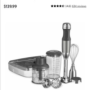 KitchenAid Immersion Blender With Attachment Heads And Case